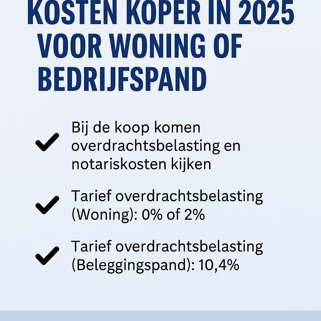 Kosten koper 2025 woning bedrijfspand beleggingspand - overzicht van LWM Makelaardij