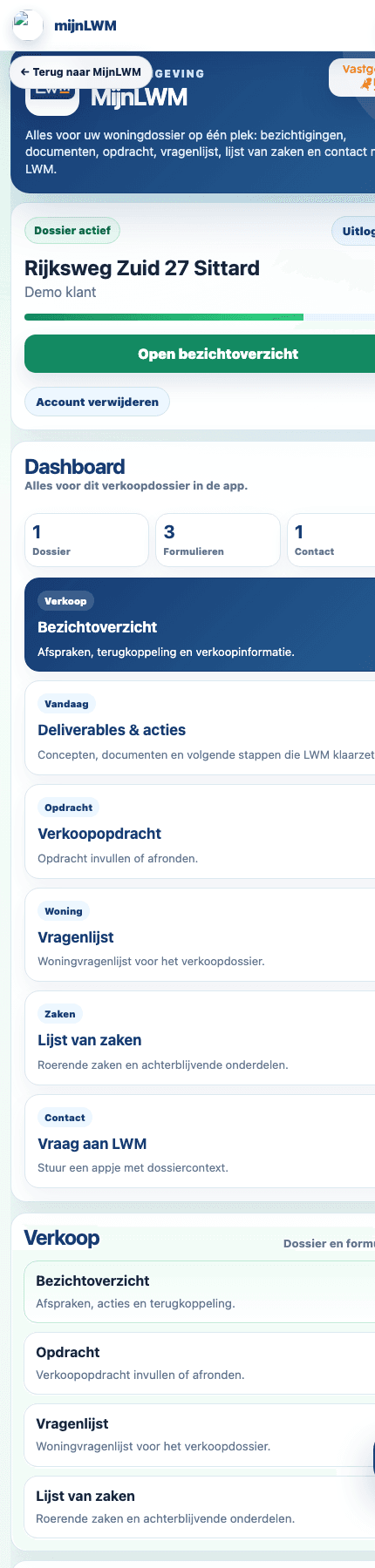 Verkoopstatus in één oogopslag in MijnLWM