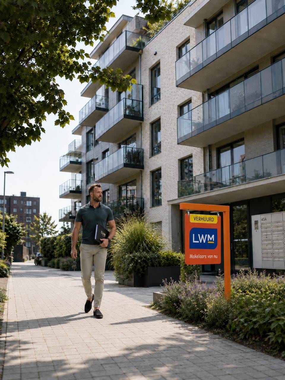 Appartementcomplex met LWM vastgoedbeheer en verhuurd bord in Limburg