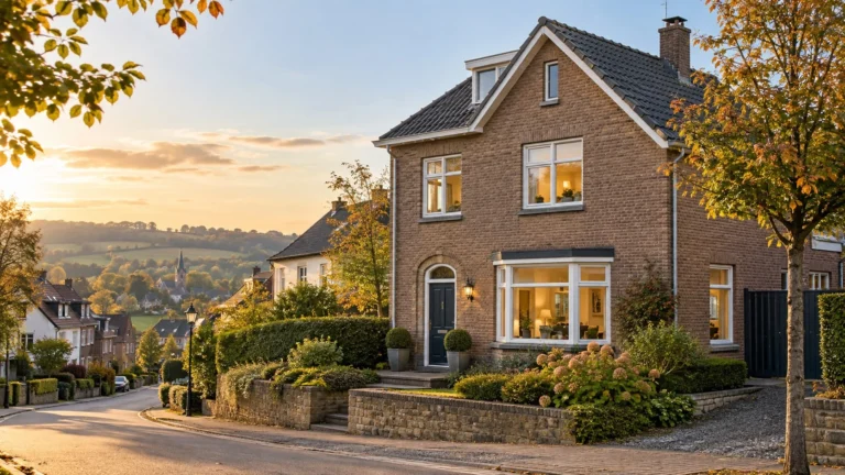 Woning in Zuid-Limburg bij zonsondergang – huizenprijzen 2026